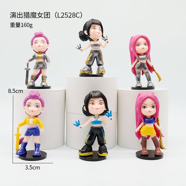 K-Pop Demon Hunters Q-Style Figur | Söt Chibi Samlarobjekt Skrivbordsdekoration