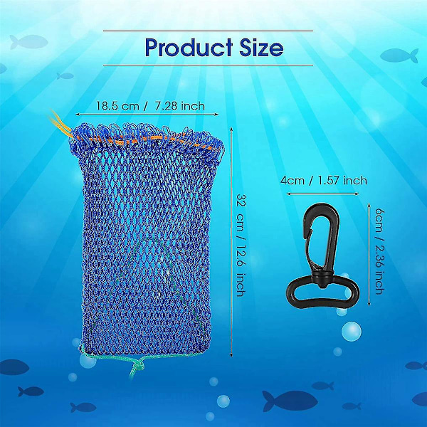 6st Krabbfälla Betespåse Med Lås Portabel Fiskfälla Utomhus Krabb Snaror Nät Betesfällor Räkor Ne-D{F2] Blue