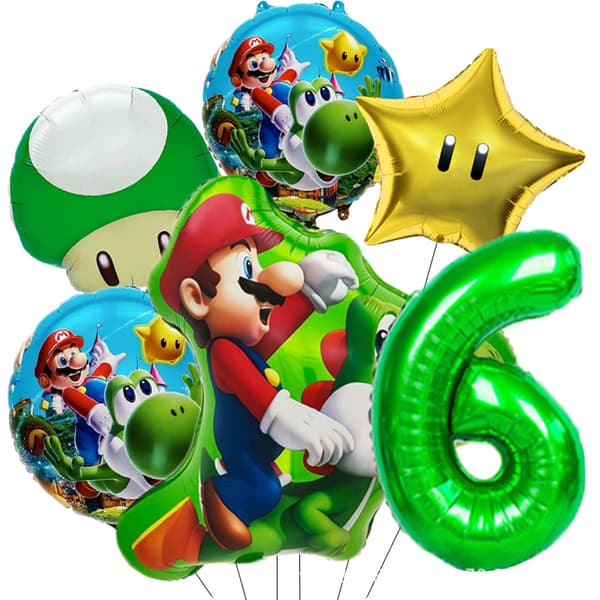 Super Mario Prinsesse Folieballonsæt, Tegneseriefigur Temafestdekoration til Børnefødselsdag