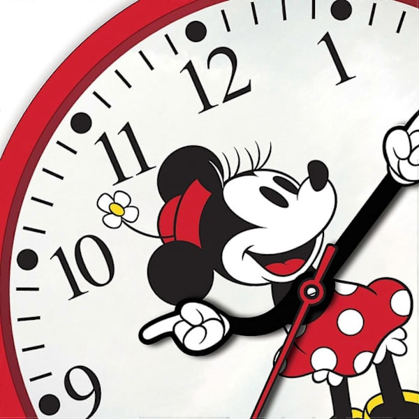 Minnie Mouse Retro Klockvisare 10\" Väggklocka