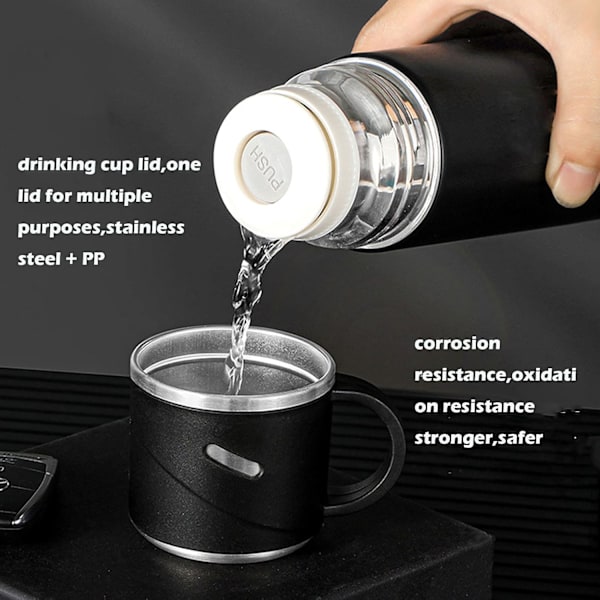 Termokop Rustfrit Stål Kaffekop Rejse 480ml Sort