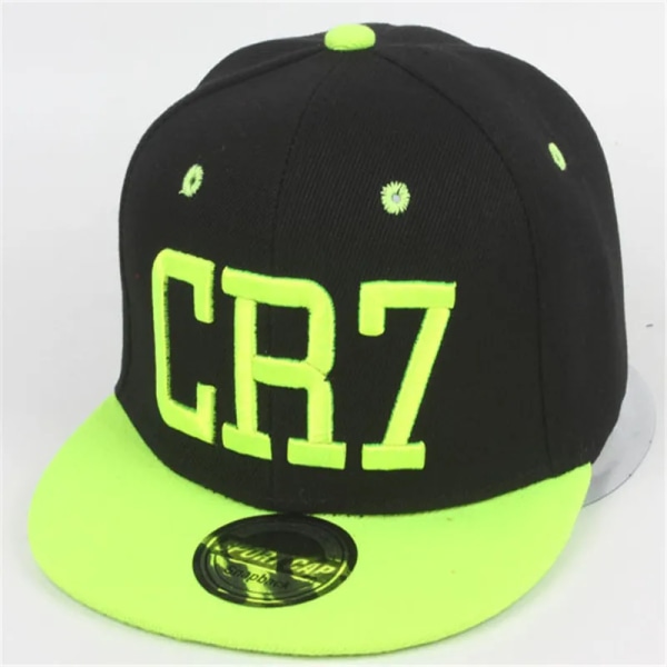 Lasten jalkapallo tähti Ronaldo CR7 kirjailtu lasten pipo hattu pipot pojat tytöt urheilu snapback hip-hop hatut gorras green