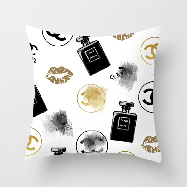 Logotyp ljus lyxig stil fyrkantig mode vardagsrum soffa kort plysch örngott{f504}