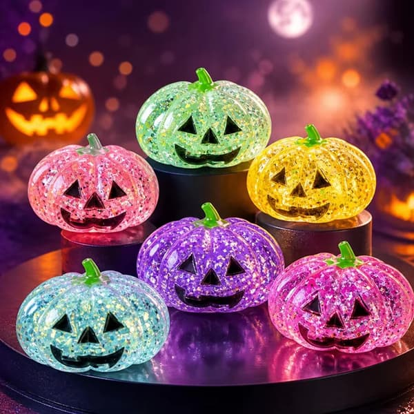 Græskar Maltose Trykkugle Vådt Legetøj til Stresslindring, Blødt og Langsomt Rebound Fidget Legetøj til Stresslindring Halloween Gave D
