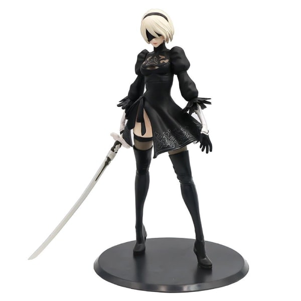 Anime NieR 2b YoRHa Kvinde Phicen Action PVC-figur Sort