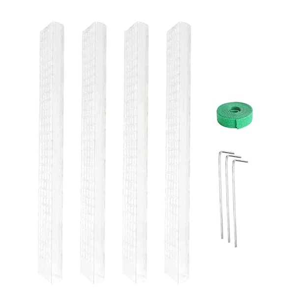 4 stk 61 cm Plastikk Mosedekket Støttepinne for Monstera Planter, Stabelbare Plantestøtter for Innendørs Klatreplanter
