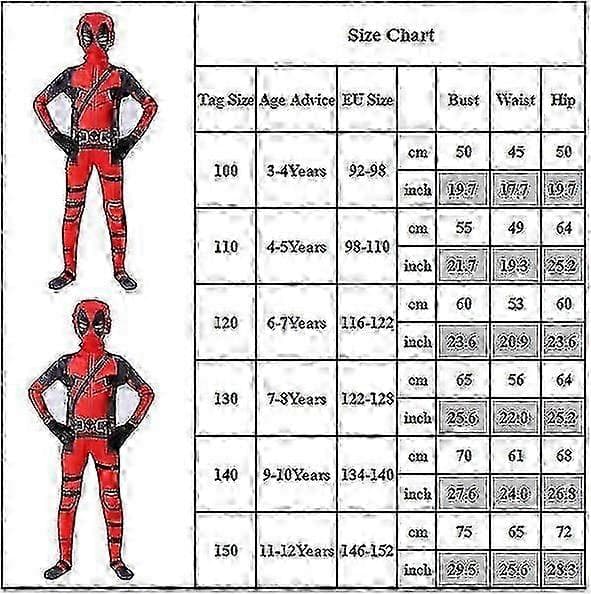 Deadpool Superhelt Party Cosplay Kostyme Karneval Gutter Halloween_Lucky_B 110cm