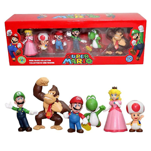 6 st/set 4-7 cm MLO PVC actionfigur leksaksdocka modellset barns födelsedagspresent 03 med låda fjärrkontroll cont. 02 with box