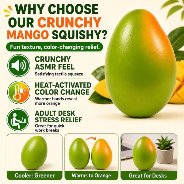 Krämig Smör Squishy Pinne Asmr Långsamt Stigande Pärlad Kläm Skrivbordsdekoration Present för Vuxna (Mango){f2} Mango