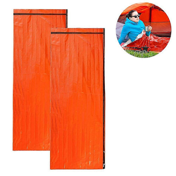 Nødsovepose Ultralett Termisk Overlevelsesnødteppe Orange
