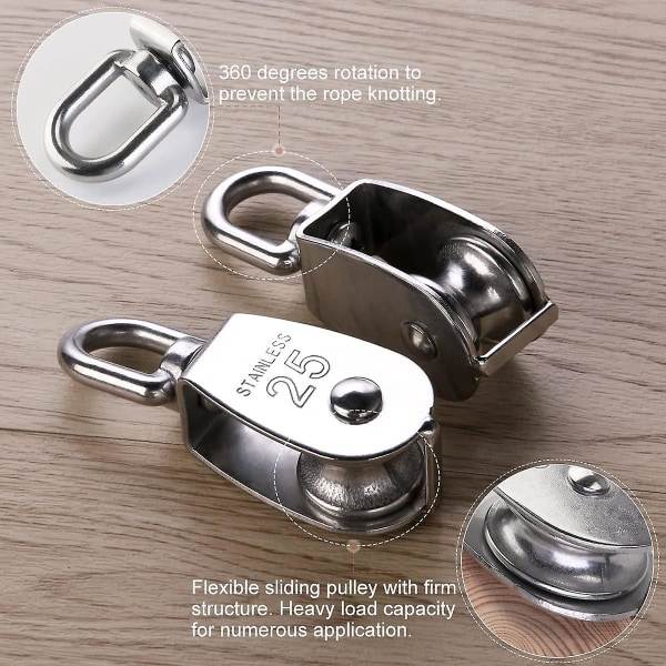 2-pack 25 mm enkel block, M25 rulle, last 400 kg
