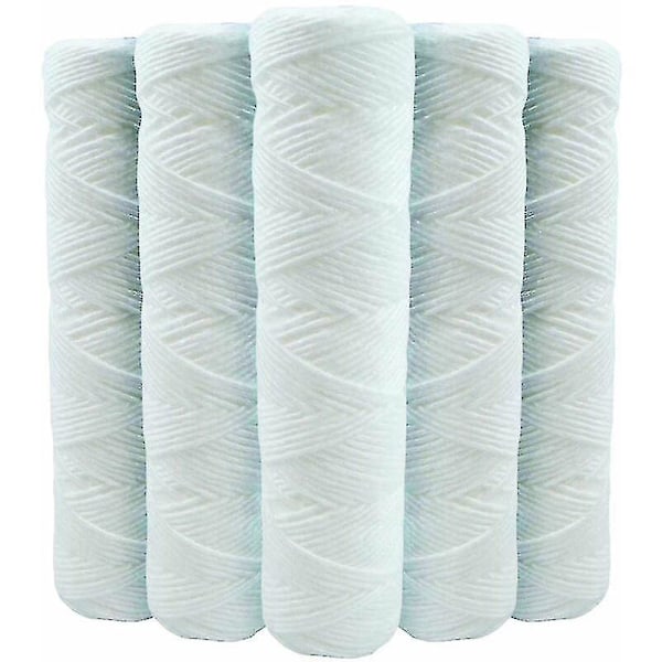 Set med 5 spiralvattenfilterpatroner Anti-sediment 9 3/4 tum - 5 mikron Kompatibel med 10-tumsfilter Tillverkad i Frankrike-cross