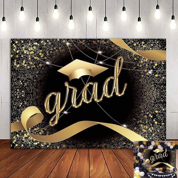 Klasse 2021 Kandidater Baggrunde Bachelor Cap Band Guld Glitter Eksamen Fest Fotografi Baggrund Tillykke Grad Begivenhed Fotostudie Rekvisitter Banner