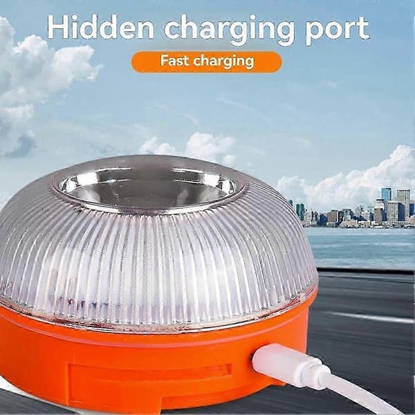 5 stk. V16 LED-nødblink hvide og gule advarselslamper med magnetisk base trafiksikkerhedslys