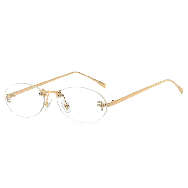 Cat Eye Solbriller Kvinde Udendørs Shopping Dame Solbriller Skygger Rammeløse Kørebriller Briller Retro Bogstav Oval Type 6