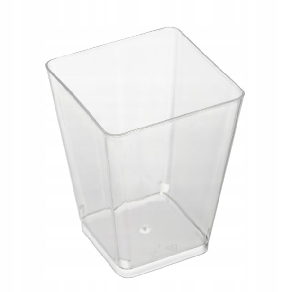 Firkantede Plastbægre - 120 ml - 50 stk Transparent