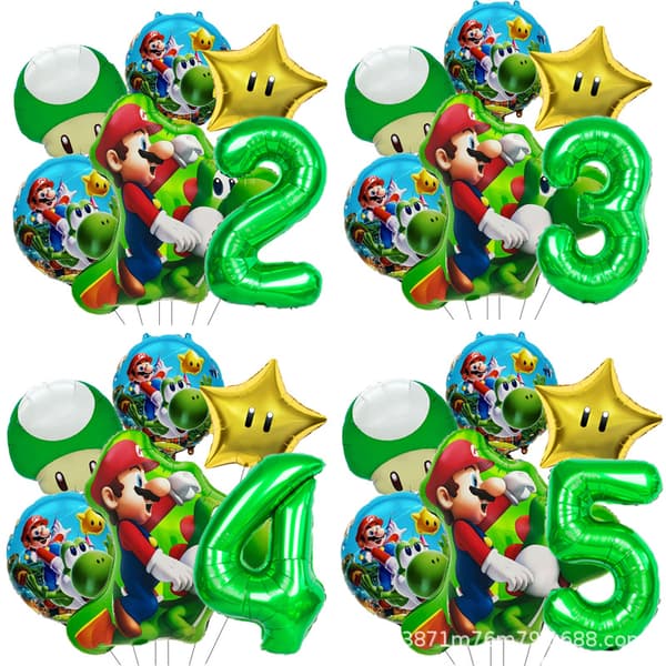 Super Mario Prinsesse Folieballongsett, Tegneseriefigur Temafestdekorasjon for Barnebursdag