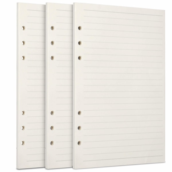 A5 Täyttöpaperi 3-pakkaus 100GSM Paksu Täytettävä Paperi 6 Reikää 135 Arkkia (270 Sivua) 6-renkaiselle Kansio Päiväkirjalle Viivoitettu Paperi{F2}