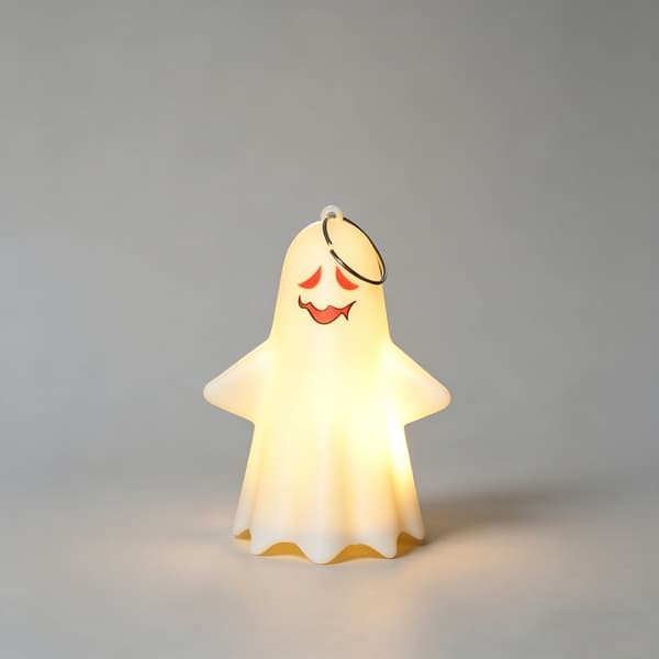 Halloween Spøkelsesnattlys, Lysende Spøkelsesnøkkelringanheng, Søt Skummel LED-dekorasjon for Fest, Soverom og Veske Red expression