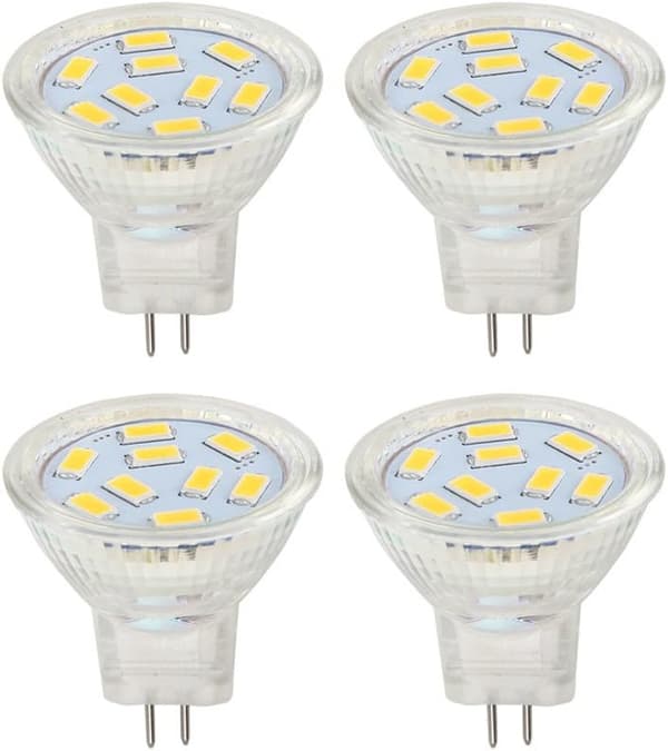 LED MR11 lamper 2W 12V, GU4 varm hvid 3000K, 20W halogenækvivalent, MR11 G4/GU4.0 LED lampe (4-pak)