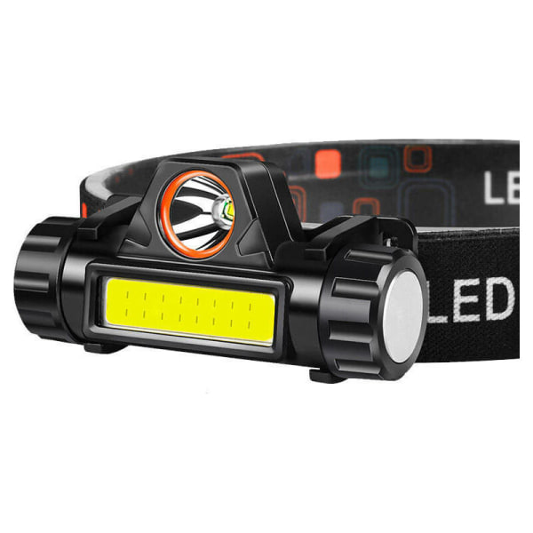 Uppladdningsbar COB LED-strålkastare - Vattentät huvudlampa för cykling, fiske, löpning, camping [Energiklass A++]