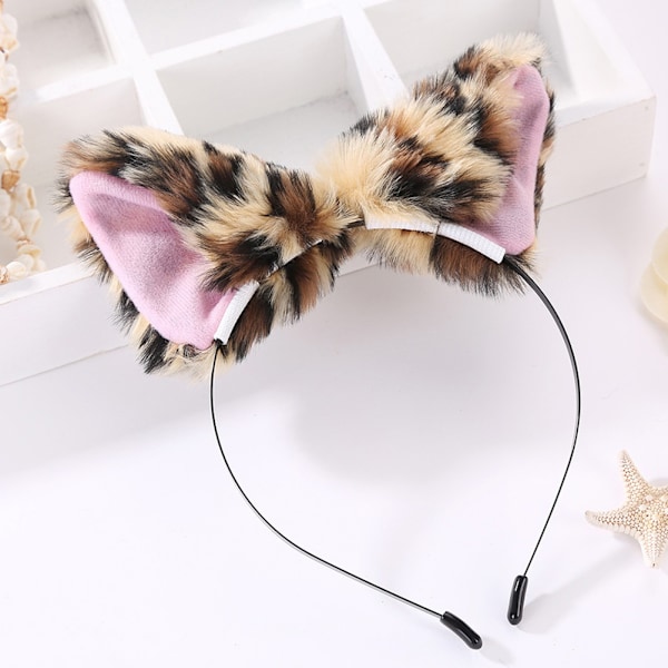 Kattöron Söt Present Sött Hårband Hårband Kvinna Flicka Håraccessoar Leopardmönster