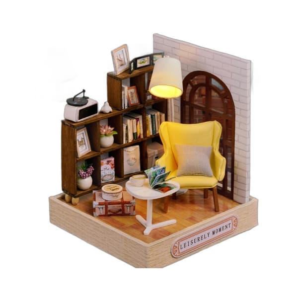 Miniature Creative Happiness Corner DIY Model | Håndlavet skrivebordslegetøj | Perfekt fødselsdagsgave