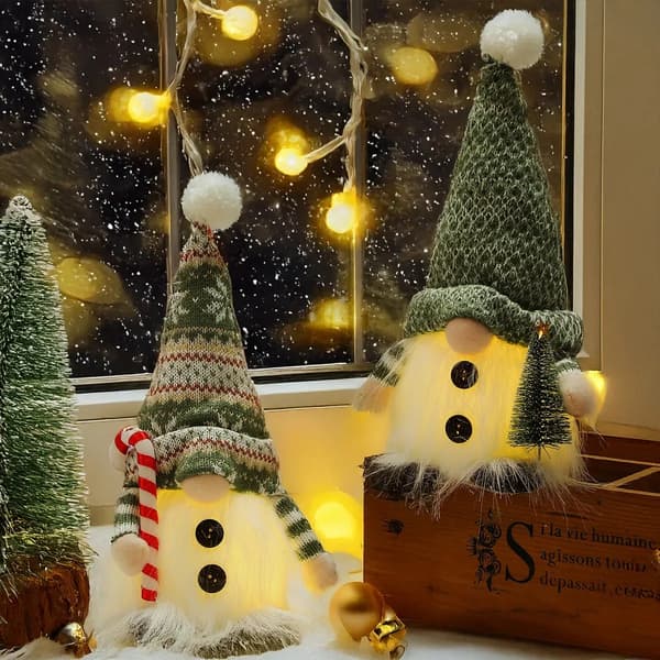 30 cm LED Nisse Ansigtsløs Dukke Julepynt Hjem 2026 Natlys Ferie Julepynt Gave Navidad Nytår A6 Tree