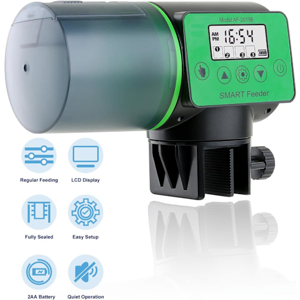 Automatisk akvariefiskefoder 200 ml stor kapacitet med timerdisplay til små akvarier damme