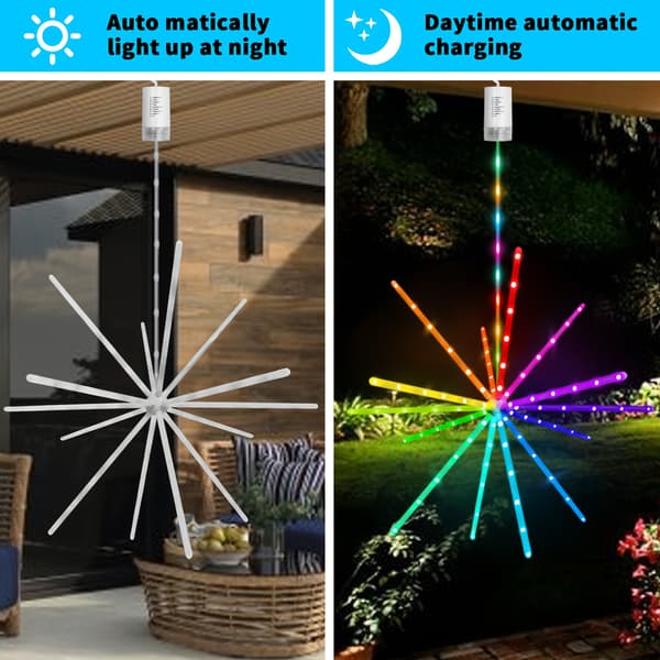 Hængende batteridrevet stjernelygte med eksplosionseffekt, fyrværkeri fe eksplosion stjernelyskæde Stjärna som exploderar - 1 st