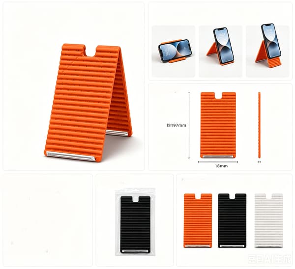 Sammenleggbart telefonstativ i silikon, fleksibelt justerbart mobilholder, kjølestativ [Orange]