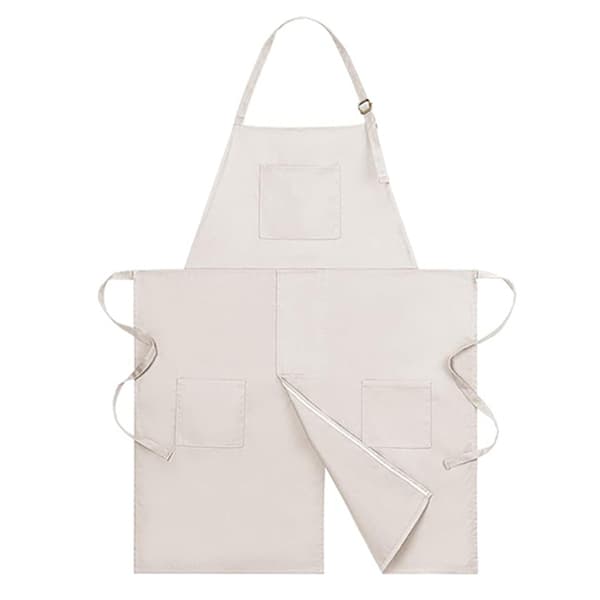 Lerretforkle med kryssrygg og delt bendesign – Justerbart arbeidsantrekk for keramikk, maling og restaurantbruk Black blue 2 pcs