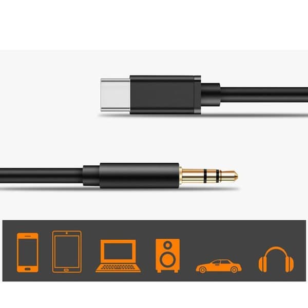 Usb Type C til 3,5 mm Aux Audio Kabel Headset Højttaler Hovedtelefon Jack Adapter Bil S21 S20 Note Plus Aux Ultra 20 Tab til Samsung S7{yh}