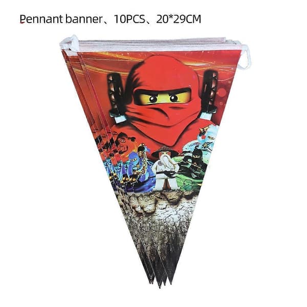 Forsyninger til barnebursdag Ninja-temafest Servise Tallerken Kopp Servietter Duk Dekorasjoner Banner Ballong For Gutter