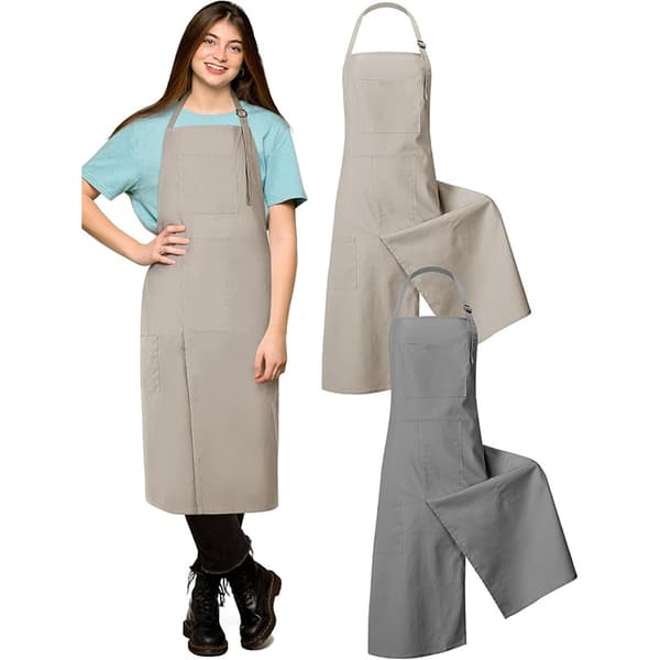 Lerretforkle med kryssrygg og delt bendesign – Justerbart arbeidsantrekk for keramikk, maling og restaurantbruk Black blue 2 pcs