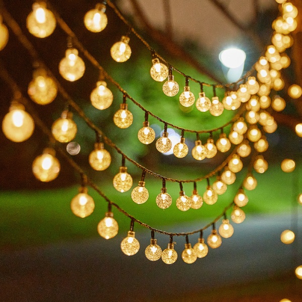 Strängljus, LED-slingor inomhus, sovrumsinredning, jul, bröllopsfest, hem, trädgård, varmvit