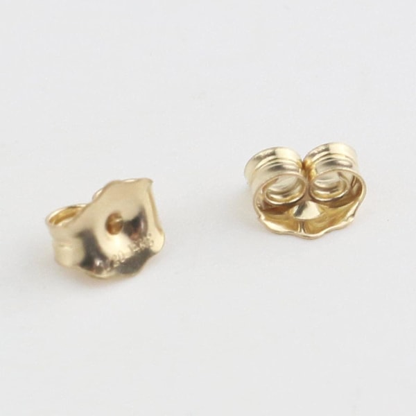 14K Guld Öronpluppar Gula Öronlås för Örhängen (6 P{F2}