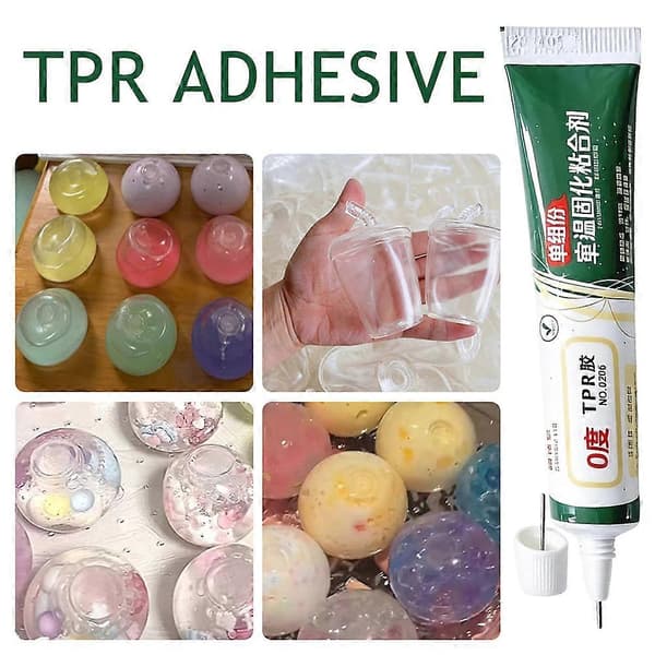 TPR-lim for Squishies-leker Romtemperaturherdende lim for reparasjon av stressball-squishies 2pcs