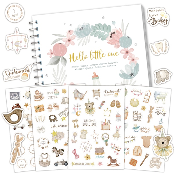 Baby Growth Memorial Book Sticker Set DIY Dekorer Baby Milestone Vekst Record Book (Type A) A