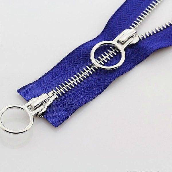 5# 70/90cm Metall Dragkedja Dubbel Slider Rund Ring Dragkedja För DIY Sömnad Kläder kungsblå royal blue 70cm