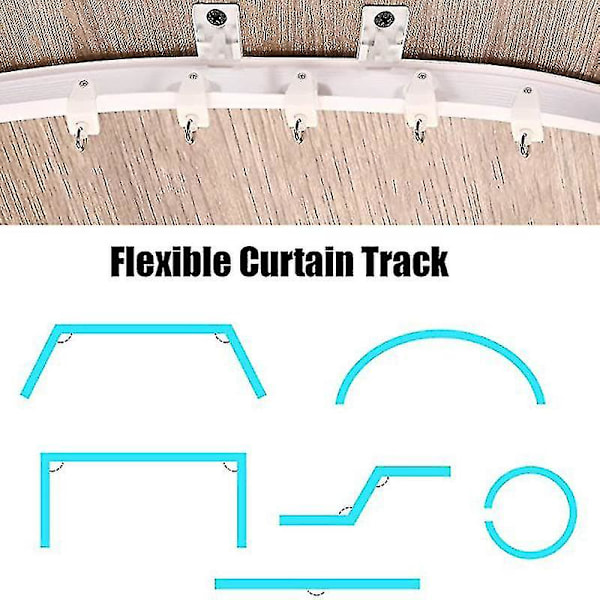 1-5 Meter Bøybar Takskinne Gardinskinne Fleksibel Takgardin [db] 3m