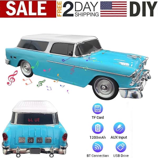 Curuk 1955 Vintage Replica Retro Ride Auto Bluetooth-kaiutin FM-radiolla USB SD AUX{f2}
