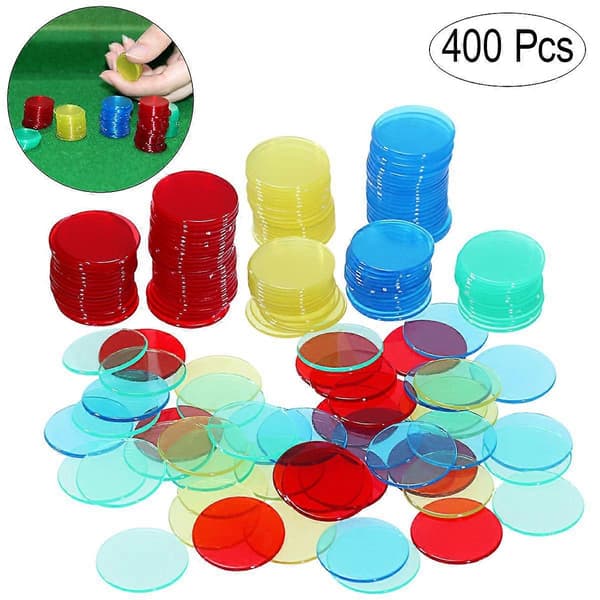 NUOLUX 400 stk. 4 farver 3/4 tomme Pro Count Bingo Chips Markører til Bingo Spillekort{h}