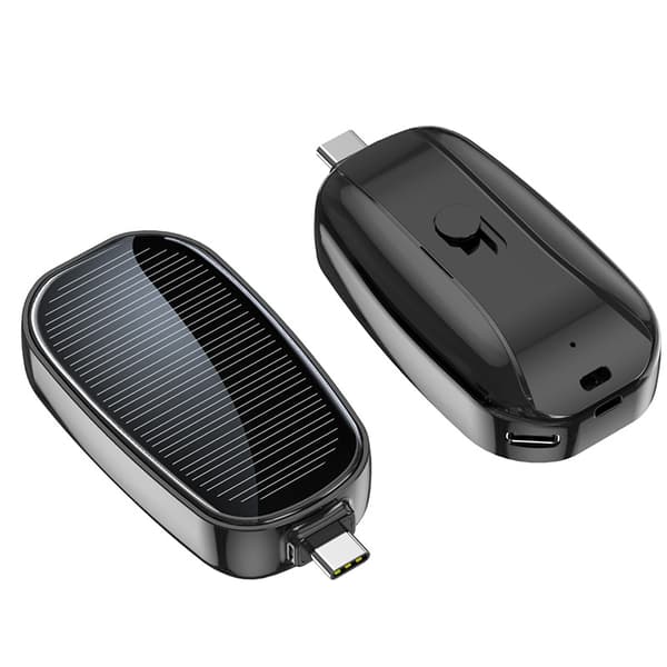Mini aurinkovoimalla toimiva varavirtalähde 1200 mAh – Hätävaralaturi ulkokäyttöön *Micro Android Punainen* Micro Android Red