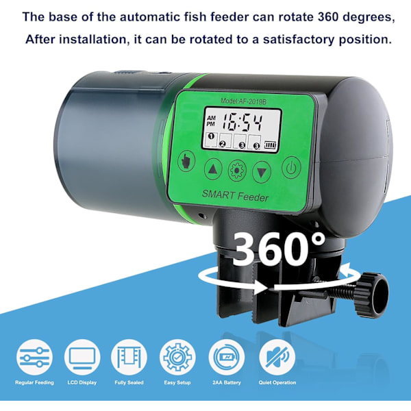 Automatisk akvariefiskefoder 200 ml stor kapacitet med timerdisplay til små akvarier damme