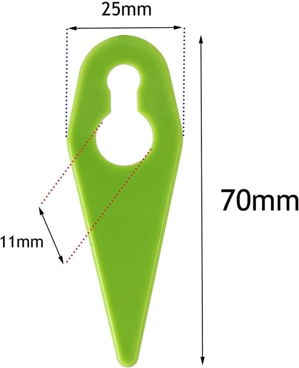 Kompatible plastikblade til Gtech ST01 ST02 ST04 ST05 ST20 græstrimmer, pakke med 100