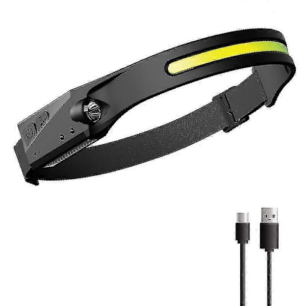 Hodelykt Oppladbar, 1000 Lumen 230° Bred Stråle Superlys Hodelykt med Handsfree-Sensor, LED-Hodelykt 1500 mAh IPX5 Vanntett Lett