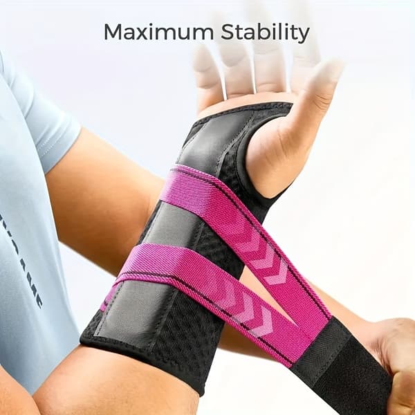 Handledsstöd Justerbart Andningsbart Handledsstöd för Arbete Sport Black & Pink Left Hand-L/XL