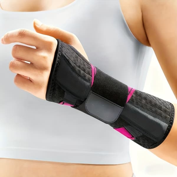 Handledsstöd Justerbart Andningsbart Handledsstöd för Arbete Sport Black & Pink Left Hand-S/M