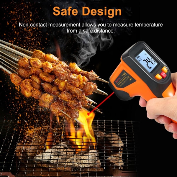 NJTY Infrarødt Termometer NJTY Digitalt Berøringsfrit Temperatur -50°C600°C (-58°F1112°F) IR Termometer til Industri, Køkken, Bil{F2}
